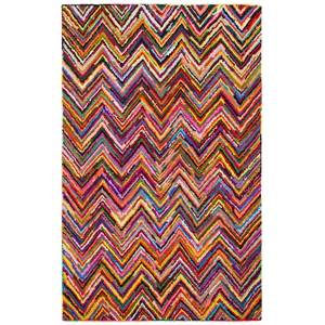 Safavieh Nantucket 6'-0&quot x 9'-0&quot Cotton Hand Tufted Rug in Pink / Multi-Color