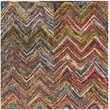 Safavieh Nantucket 6' X 6'  Square Cotton Pile Hand Tufted Rug In Red And Blue
