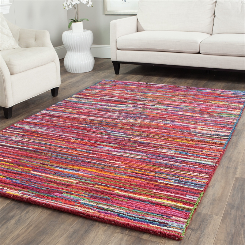 Safavieh Nantucket Pink Contemporary Rug - 9' x 12'