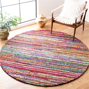 Safavieh Nantucket Pink Contemporary Rug - Round 6'