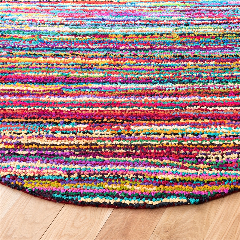 Safavieh Nantucket Pink Contemporary Rug - Round 6'