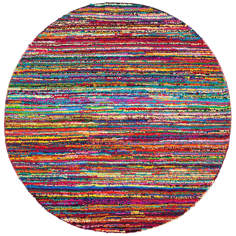 Safavieh Nantucket Pink Contemporary Rug - Round 8'