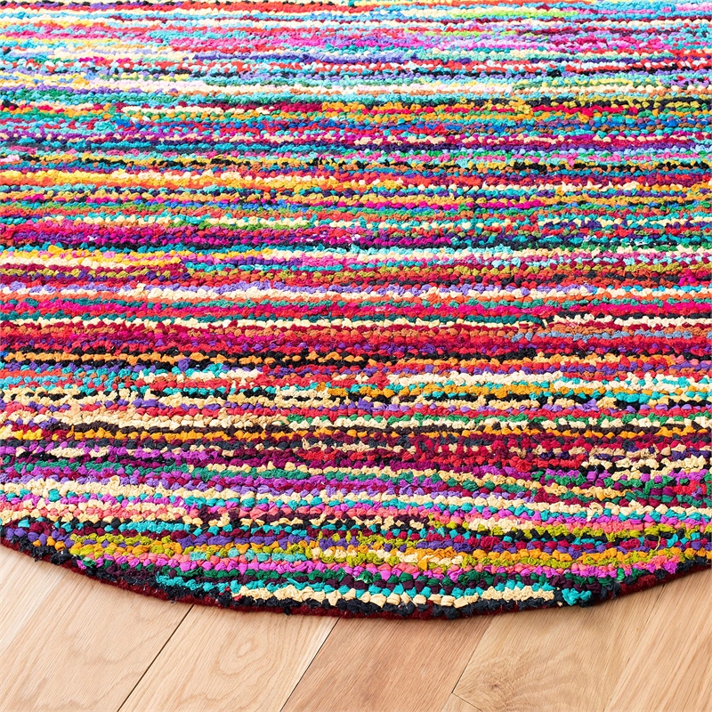 Safavieh Nantucket Pink Contemporary Rug - Round 8'