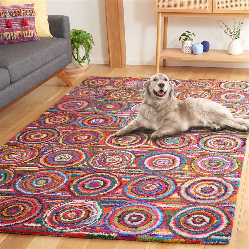 Safavieh Nantucket Pink Contemporary Rug - 6' x 9'