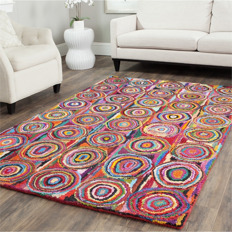 Safavieh Nantucket Pink Contemporary Rug - 11' x 15'