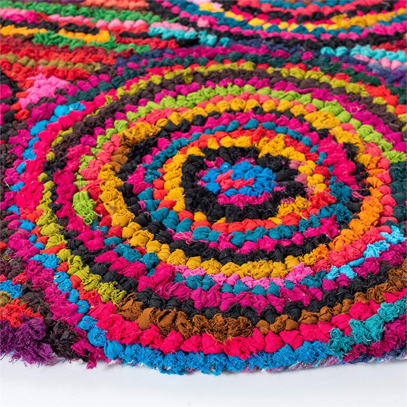 Safavieh Nantucket Pink Contemporary Rug - Round 8'