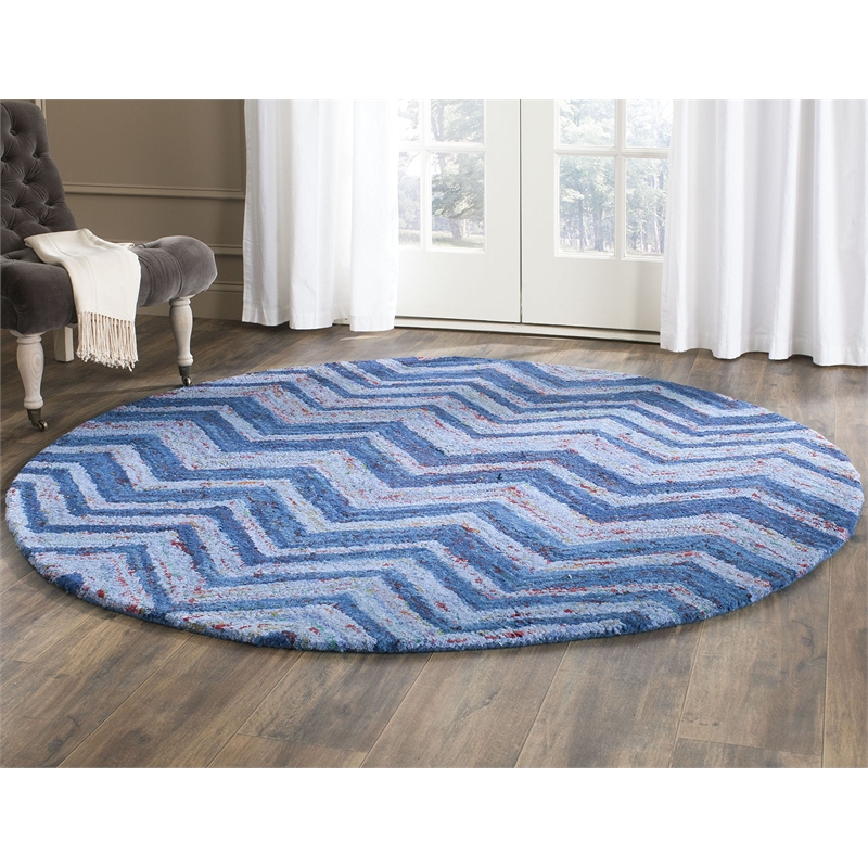 Safavieh Nantucket Blue Contemporary Rug - Round 4'