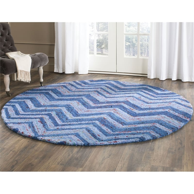 Safavieh Nantucket Blue Contemporary Rug - Round 6'