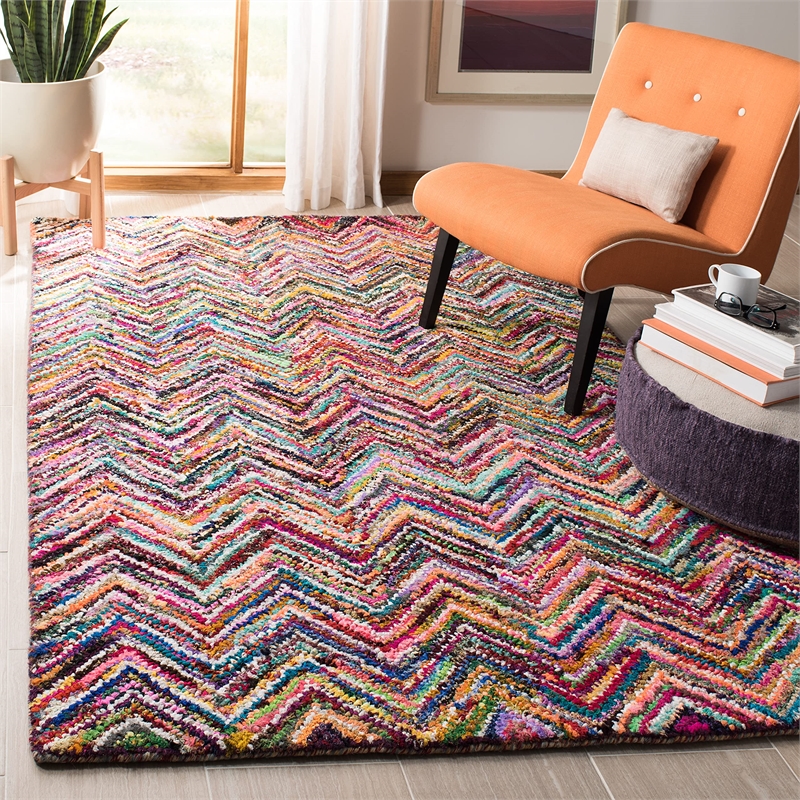 Safavieh Nantucket 4' X 6' Polyester Hand Tufted Rug In Blue