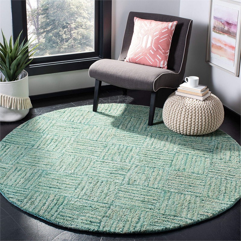 Safavieh Nantucket Green Contemporary Rug - Round 4'