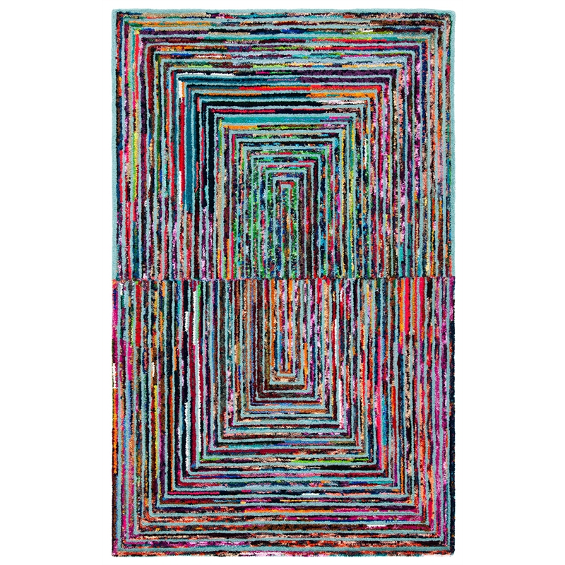 Safavieh Nantucket Teal Contemporary Rug - 5' x 8'