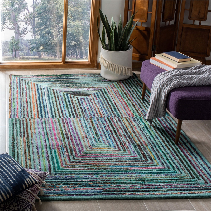 Safavieh Nantucket Teal Contemporary Rug - 8' x 10'