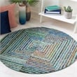 Safavieh Nantucket Teal Contemporary Rug - Round 4'