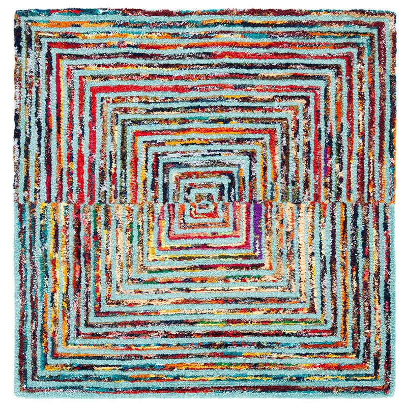 Safavieh Nantucket Teal Contemporary Rug - Square 4'
