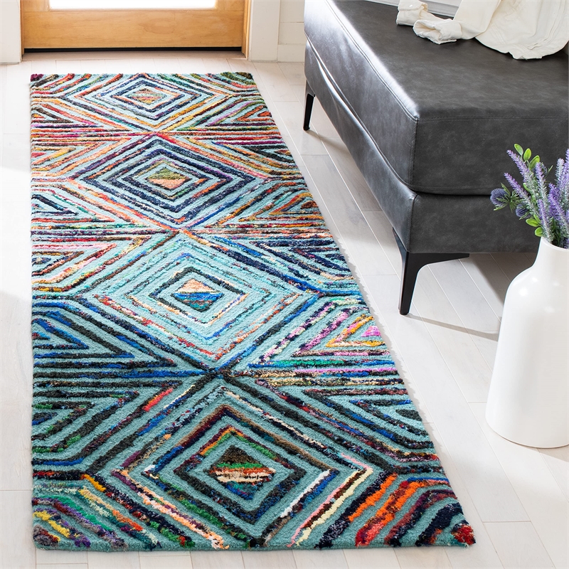 Safavieh Nantucket Blue Contemporary Rug - Runner 2'3