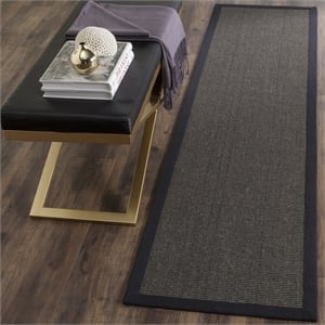 Safavieh Natural Fiber Charcoal Area Rug - Runner 2'6&quot x 18'