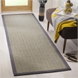 Safavieh Natural Fiber Grey Brown Area Rug - Runner 2'6