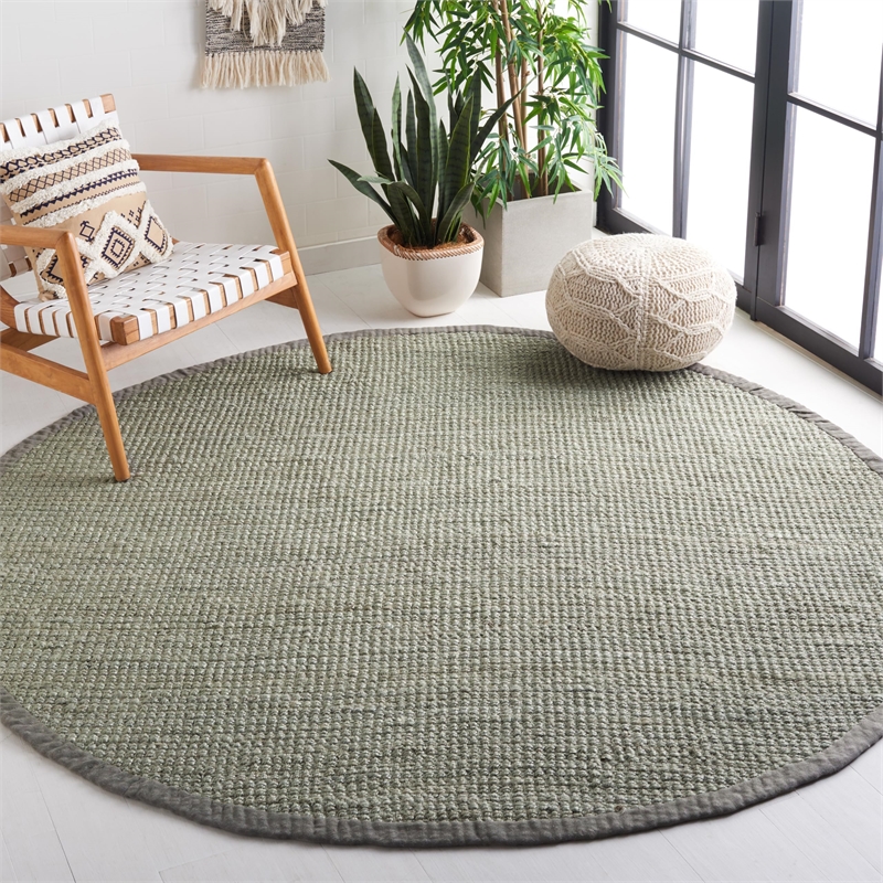 Safavieh Natural Fiber Grey Area Rug - Round 9'