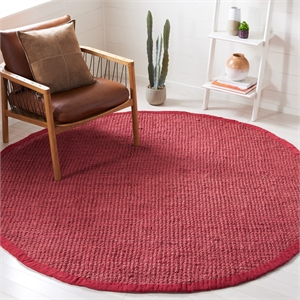 Safavieh Natural Fiber Red Area Rug - Round 4'