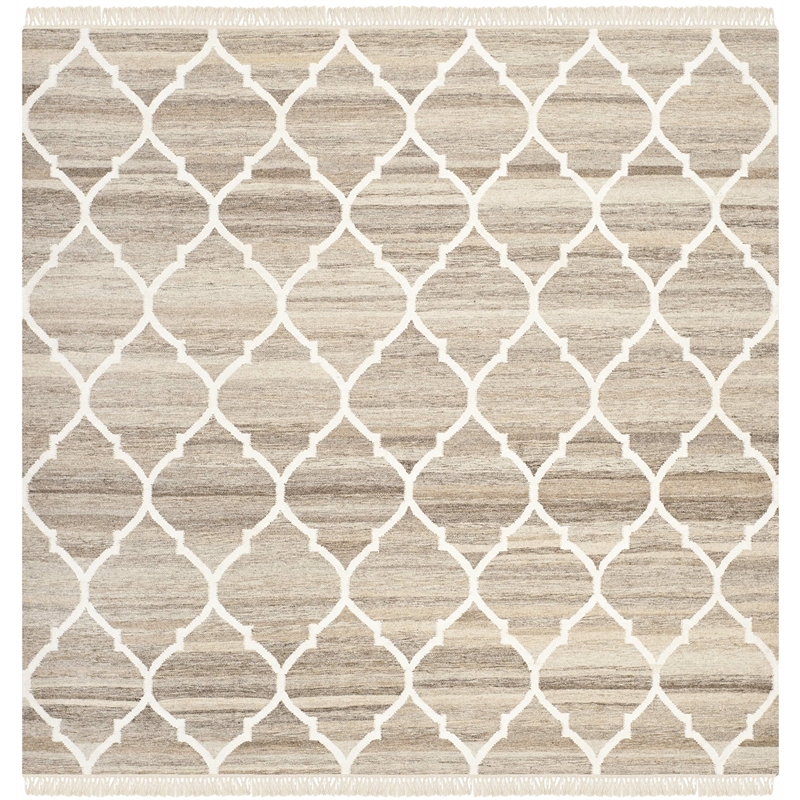 Safavieh Natural Kilim Light Grey Area Rug - Square 5'