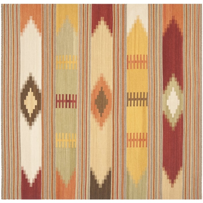 Safavieh Kilim Red Contemporary Rug - Square 5'