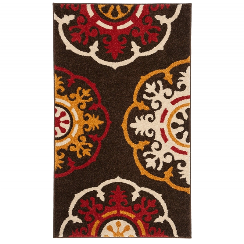Safavieh Newbury Brown Floral Rug - 3' x 5'