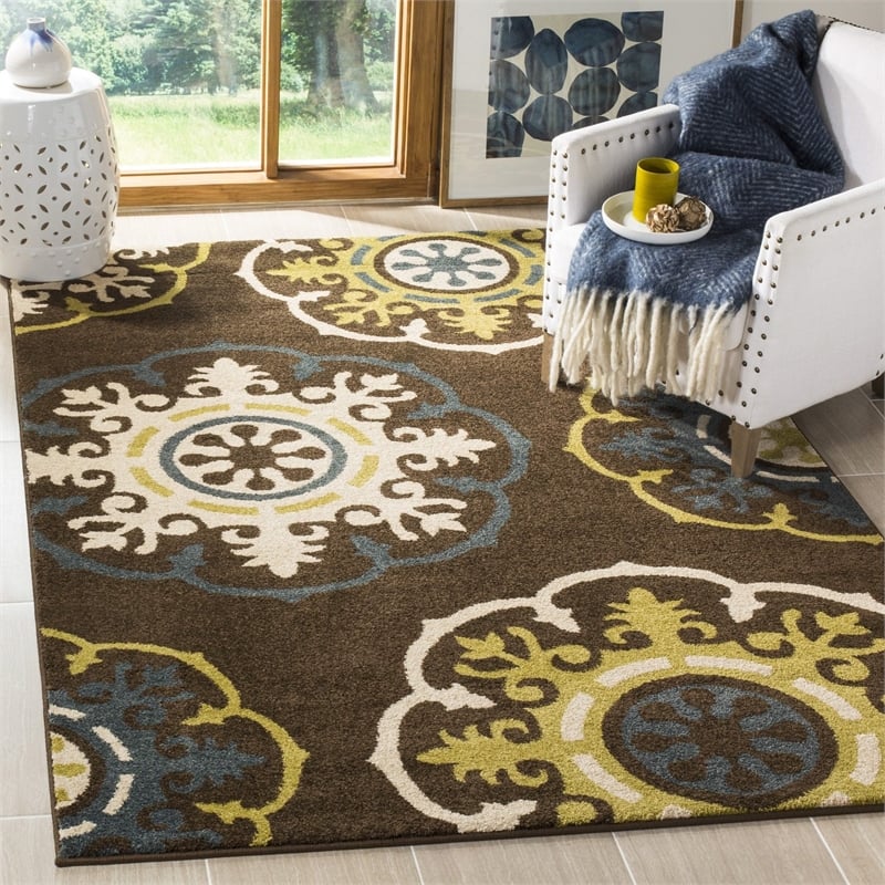 Safavieh Newbury Brown Floral Rug - 3' x 5'