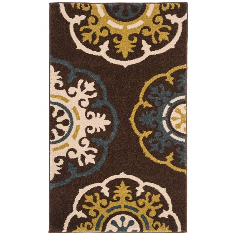 Safavieh Newbury Brown Floral Rug - 3' x 5'
