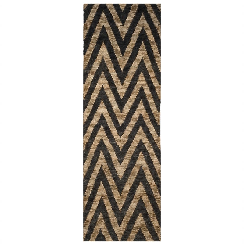 Safavieh Organic Black Contemporary Rug - Runner 2'6