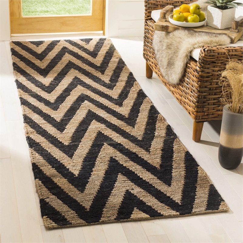 Safavieh Organic Black Contemporary Rug - Runner 2'6