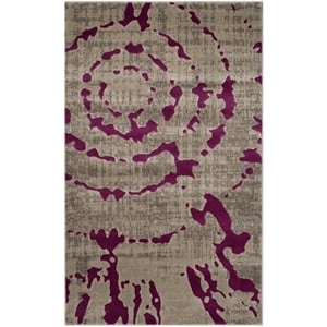 Safavieh Porcello 3'-0&quot x 5'-0&quot  Power Loomed Rug in Light Gray / Purple