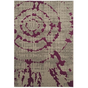 Safavieh Porcello 5'-2&quot x 7'-6&quot Power Loomed Rug in Light Gray / Purple