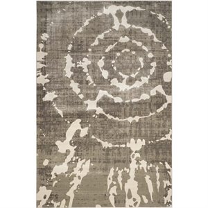 Safavieh Porcello 3'-0&quot x 5'-0&quot Power Loomed Rug in Light Gray / Ivory