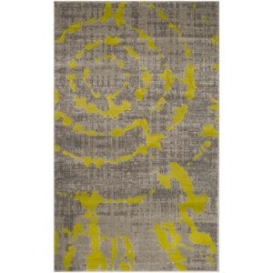 Safavieh Porcello 4'-1&quot x 6'-0&quot Power Loomed Rug in Light Gray / Green