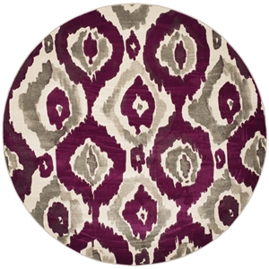 Safavieh Porcello 6'-7&quot x 6'-7&quot Round Power Loomed Rug in Ivory / Purple