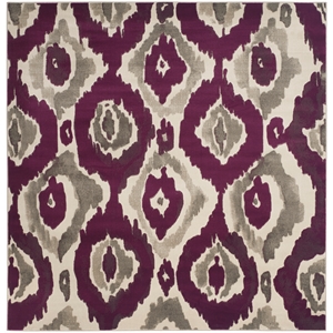 Safavieh Porcello 6'-7&quot x 6'-7&quot Square Power Loomed Rug in Ivory / Purple