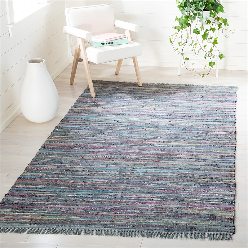 Safavieh Rag Rug Grey Contemporary Rug - 8' x 10'