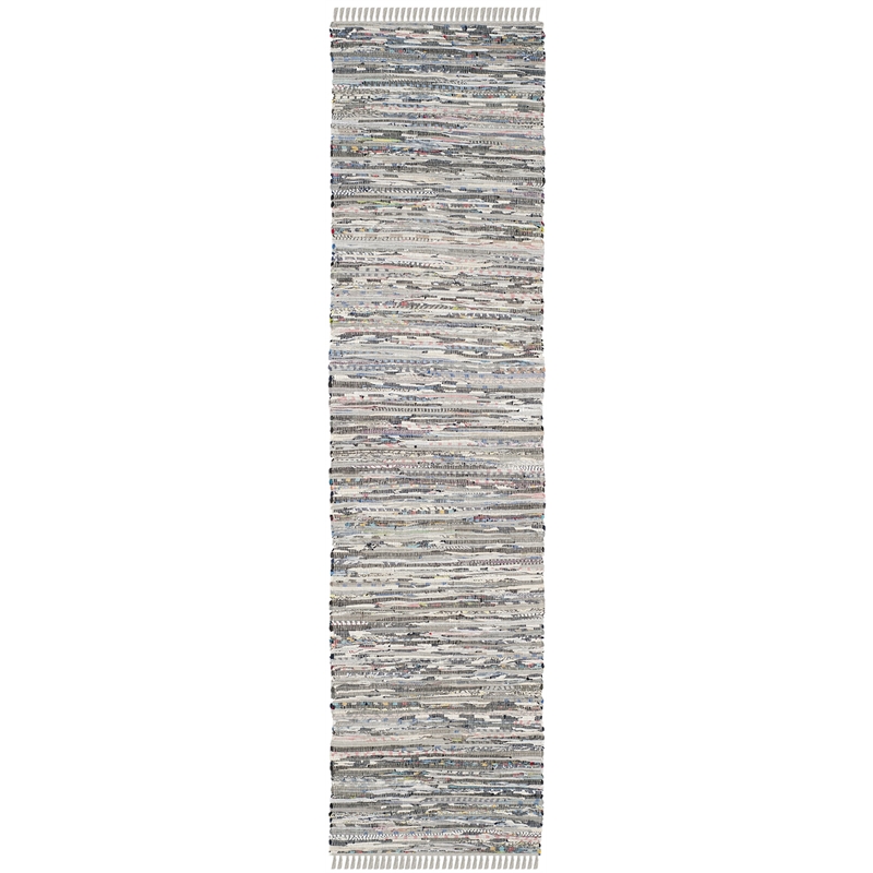 Safavieh Rag Rug Grey Contemporary Rug - Runner 2'3