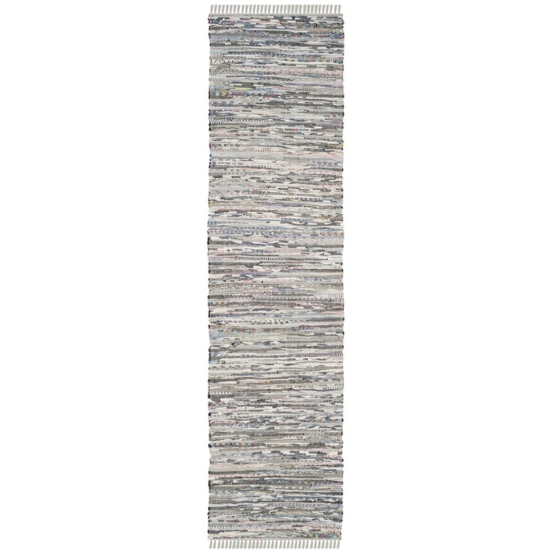 Safavieh Rag Rug Grey Contemporary Rug - Runner 2'3
