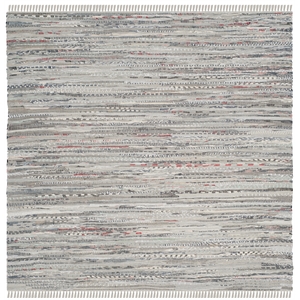 Safavieh Rag Rug 6'-0&quot x 6'-0&quot Square Cotton Hand Woven Rug in Gray/Multi-Color