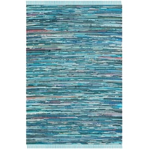 Safavieh Rag Rug 4'-0&quot x 6'-0&quot Cotton Hand Woven Rug in Blue / Multi-Color