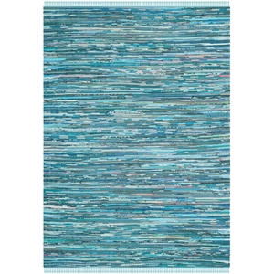 Safavieh Rag Rug 6'-0&quot x 9'-0&quot Cotton Hand Woven Rug in Blue / Multi-Color