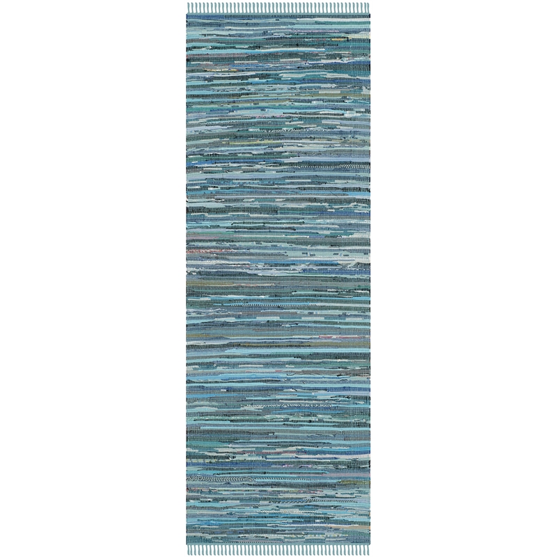 Safavieh Rag Rug Blue Contemporary Rug - Runner 2'3