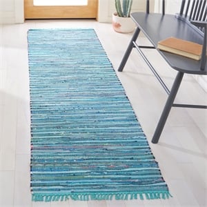 Safavieh Rag Rug Blue Contemporary Rug - Runner 2'3&quot x 8'