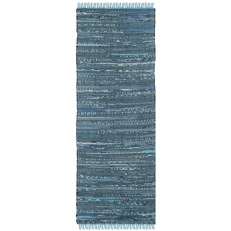 Safavieh Rag Rug Blue Contemporary Rug - Runner 2'3