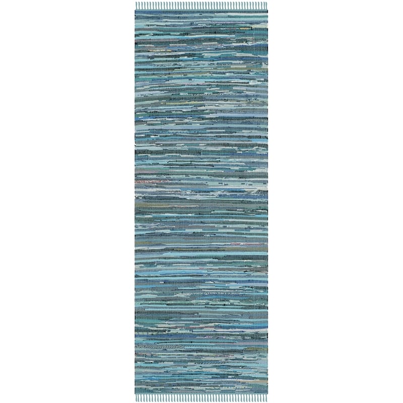 Safavieh Rag Rug Blue Contemporary Rug - Runner 2'3