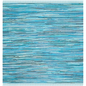 Safavieh Rag Rug 6'-0&quot x 6'-0&quot Square Cotton Hand Woven Rug in Blue /Multi-Color