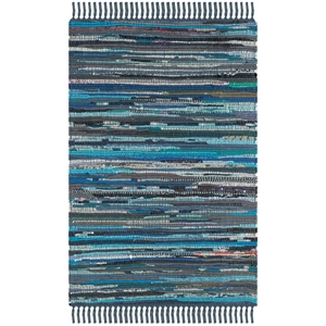 Safavieh Rag Rug 2'-0&quot x 3'-0&quot Cotton Hand Woven Rug in Blue / Multi-Color
