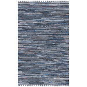 Safavieh Rag Rug 5'-0&quot x 8'-0&quot Cotton Hand Woven Rug in  Blue / Multi-Color