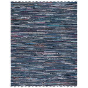 Safavieh Rag Rug 9'-0&quot x 12'-0&quot Cotton Hand Woven Rug in  Blue / Multi-Color